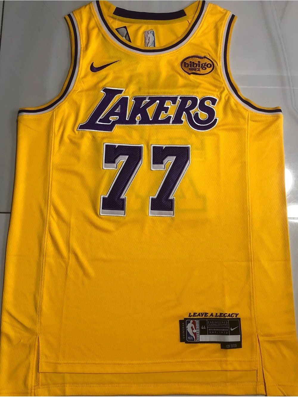 Double Stitched Luka Doncic Yellow Los Angeles Lakers Jersey